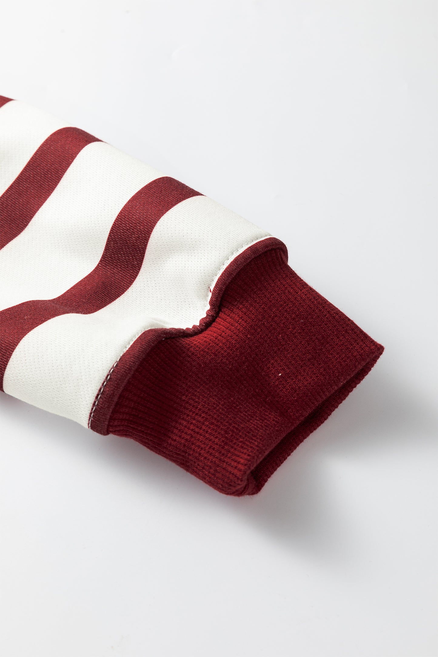 Red Stripe Pullover Hoodie Ribbed Solid Pants 2pcs Set Outfit-Tops / Dresses-[Adult]-[Female]-2022 Online Blue Zone Planet