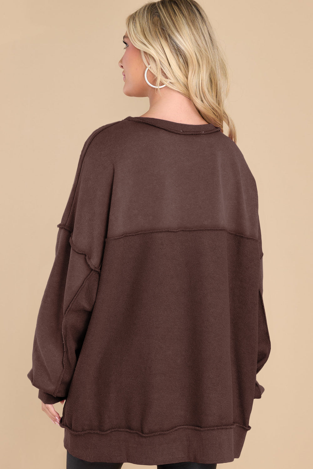 Exposed Seam Long Sleeve Sweatshirt-TOPS / DRESSES-[Adult]-[Female]-2022 Online Blue Zone Planet