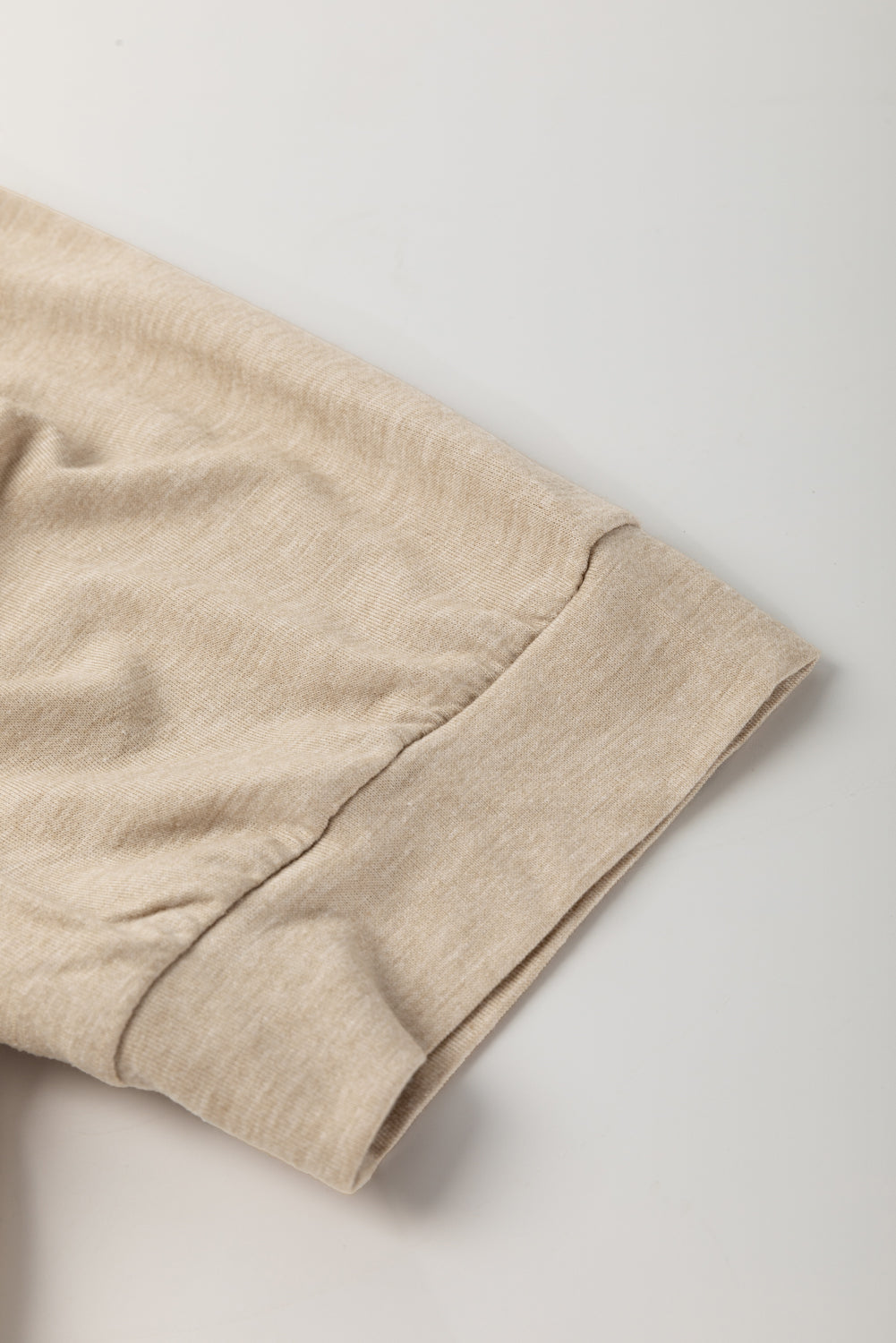Parchment Solid Color Ruched Puff Sleeve T Shirt-Tops/Tops & Tees-[Adult]-[Female]-2022 Online Blue Zone Planet
