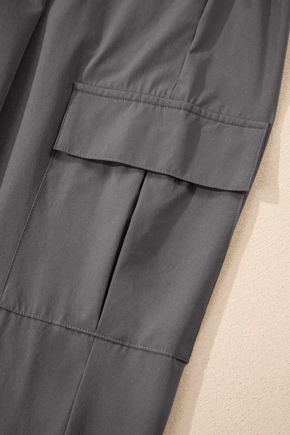 Medium Grey Elastic High Waist Pocketed Cargo Jogger Pants-Bottoms/Pants & Culotte-[Adult]-[Female]-2022 Online Blue Zone Planet