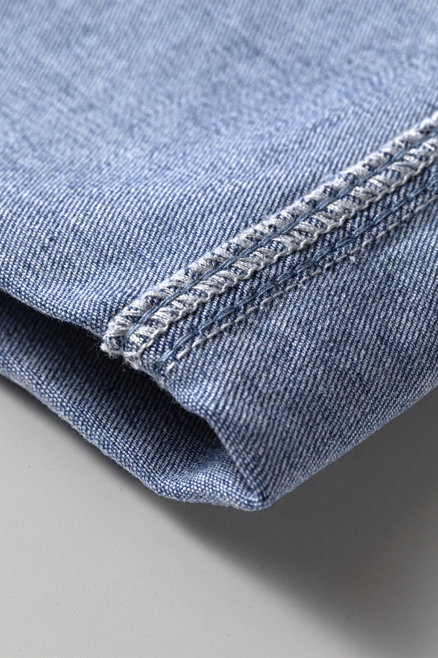 Beau Blue Turn-up Cuffs Womens Loose Jeans-Bottoms/Jeans-[Adult]-[Female]-2022 Online Blue Zone Planet