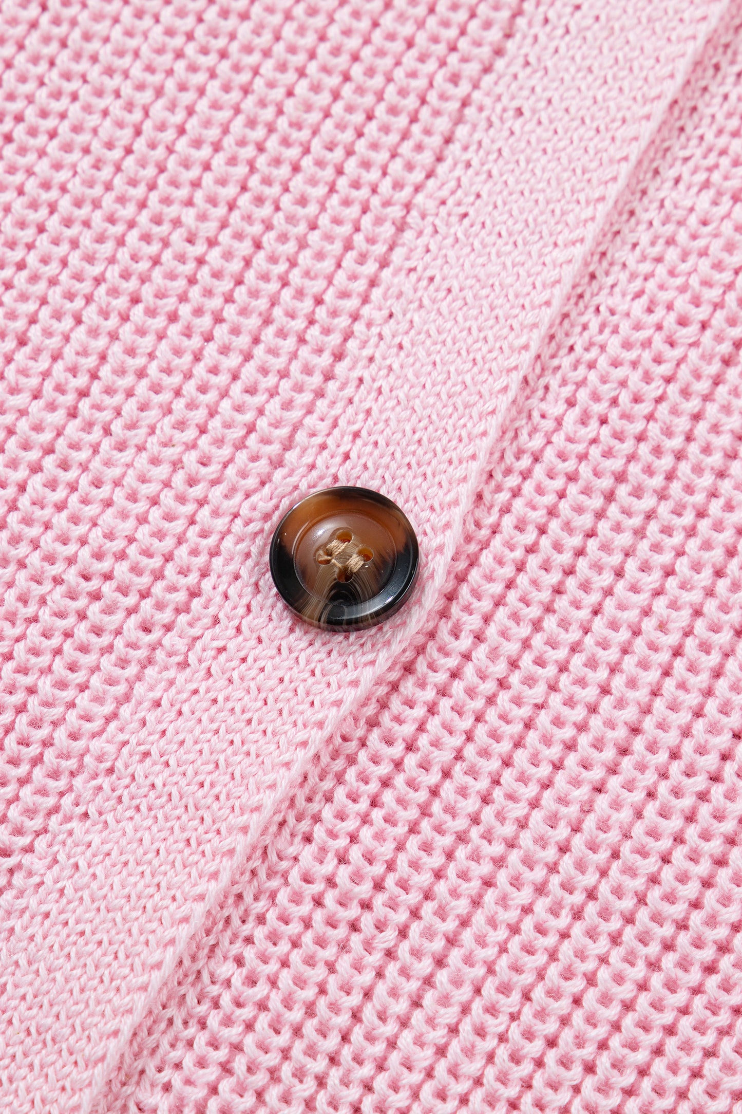 Pink Solid Color Knit V Neck Button Front Sweater Vest-TOPS / DRESSES-[Adult]-[Female]-2022 Online Blue Zone Planet
