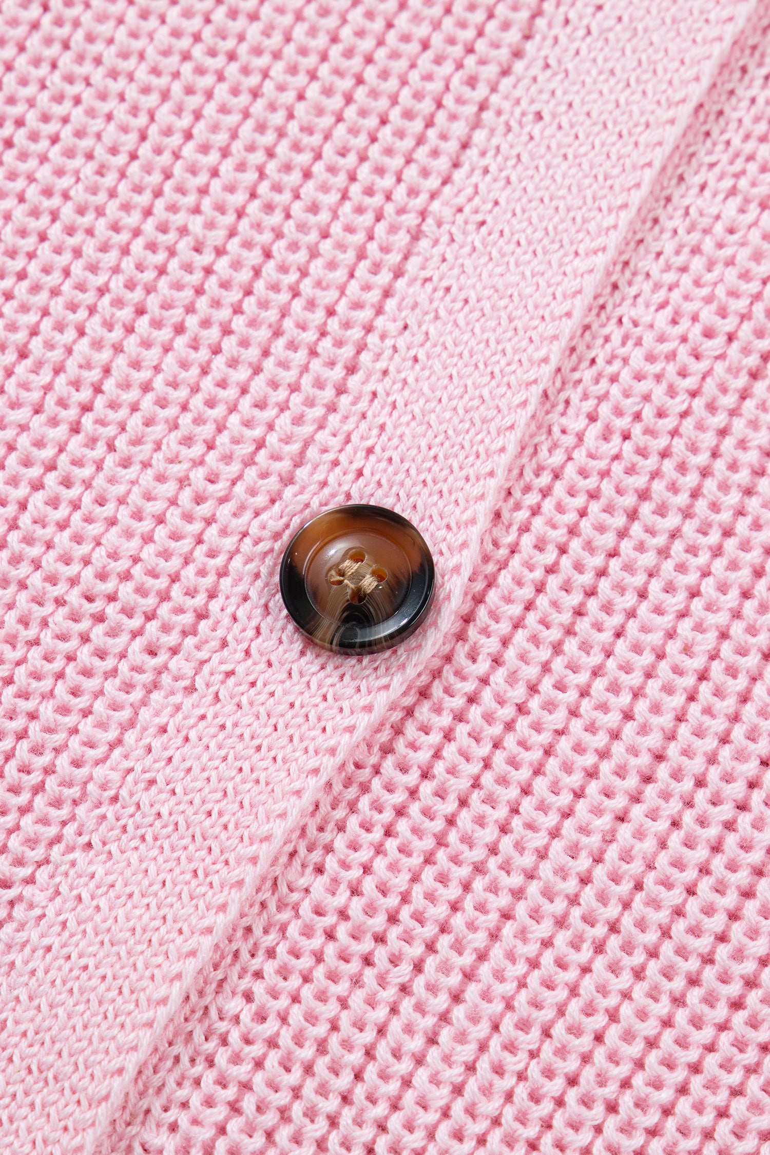 Pink Solid Color Knit V Neck Button Front Sweater Vest-TOPS / DRESSES-[Adult]-[Female]-2022 Online Blue Zone Planet