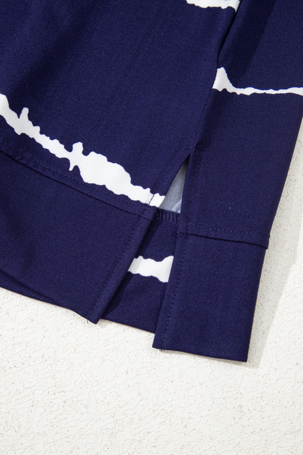 Blue Tie-Dye Stripe Casual T-Shirt-Tops / Dresses-[Adult]-[Female]-2022 Online Blue Zone Planet