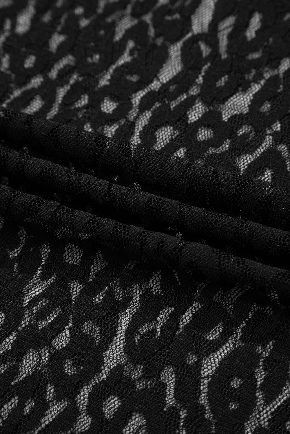 Black Leopard Pattern Sheer Mesh Long Sleeve Top-Tops/Long Sleeve Tops-[Adult]-[Female]-2022 Online Blue Zone Planet