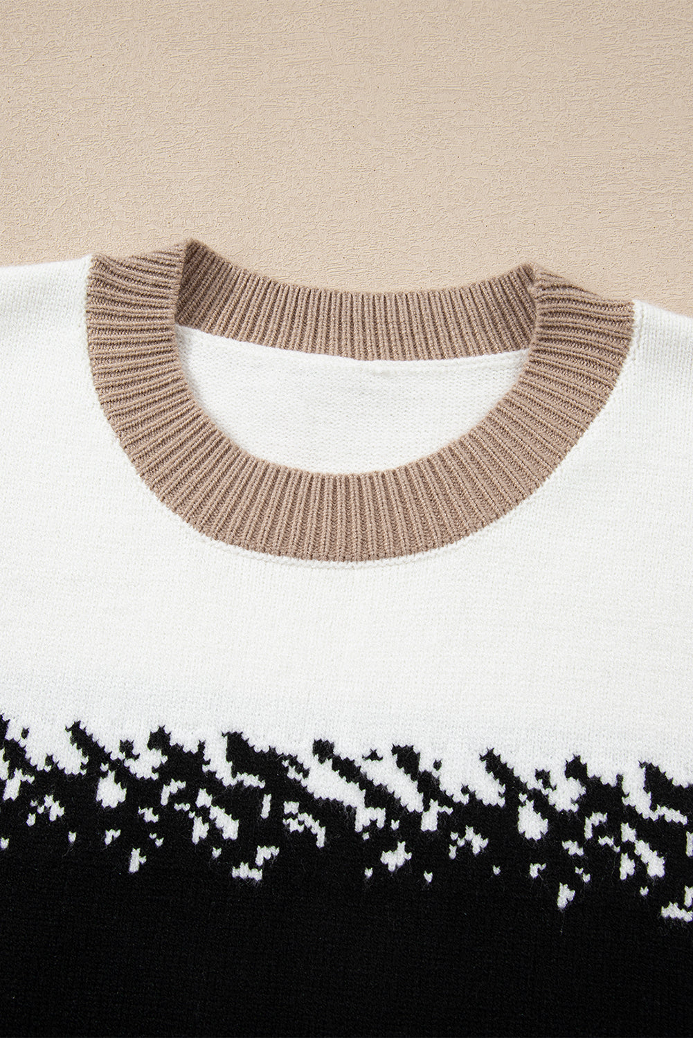 Black Stylish Color Block Pattern Drop Shoulder Sweater-TOPS / DRESSES-[Adult]-[Female]-2022 Online Blue Zone Planet