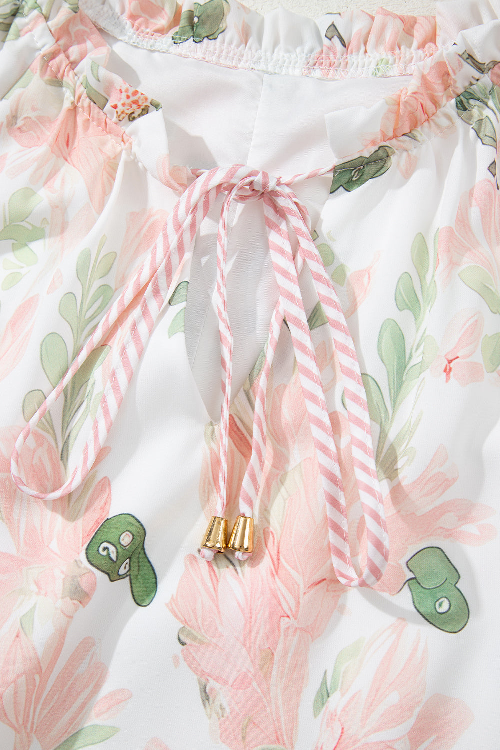 Pink Plus Size Floral Print Striped Detail Short Summer Dress-TOPS / DRESSES-[Adult]-[Female]-2022 Online Blue Zone Planet