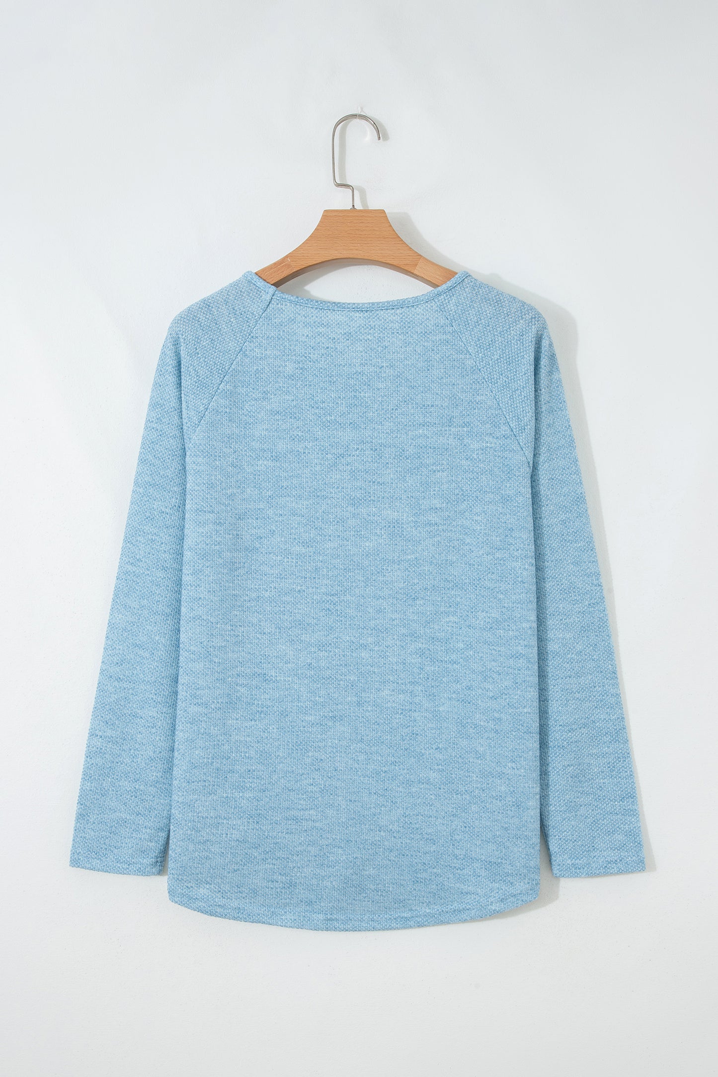 Myosotis Textured Raglan Sleeve Knit Loose Top-Tops/Long Sleeve Tops-[Adult]-[Female]-2022 Online Blue Zone Planet