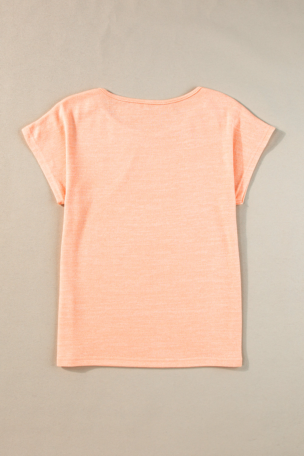 Apricot Pink Button Detail Batwing Sleeve Casual Tee-Tops/Tops & Tees-[Adult]-[Female]-2022 Online Blue Zone Planet