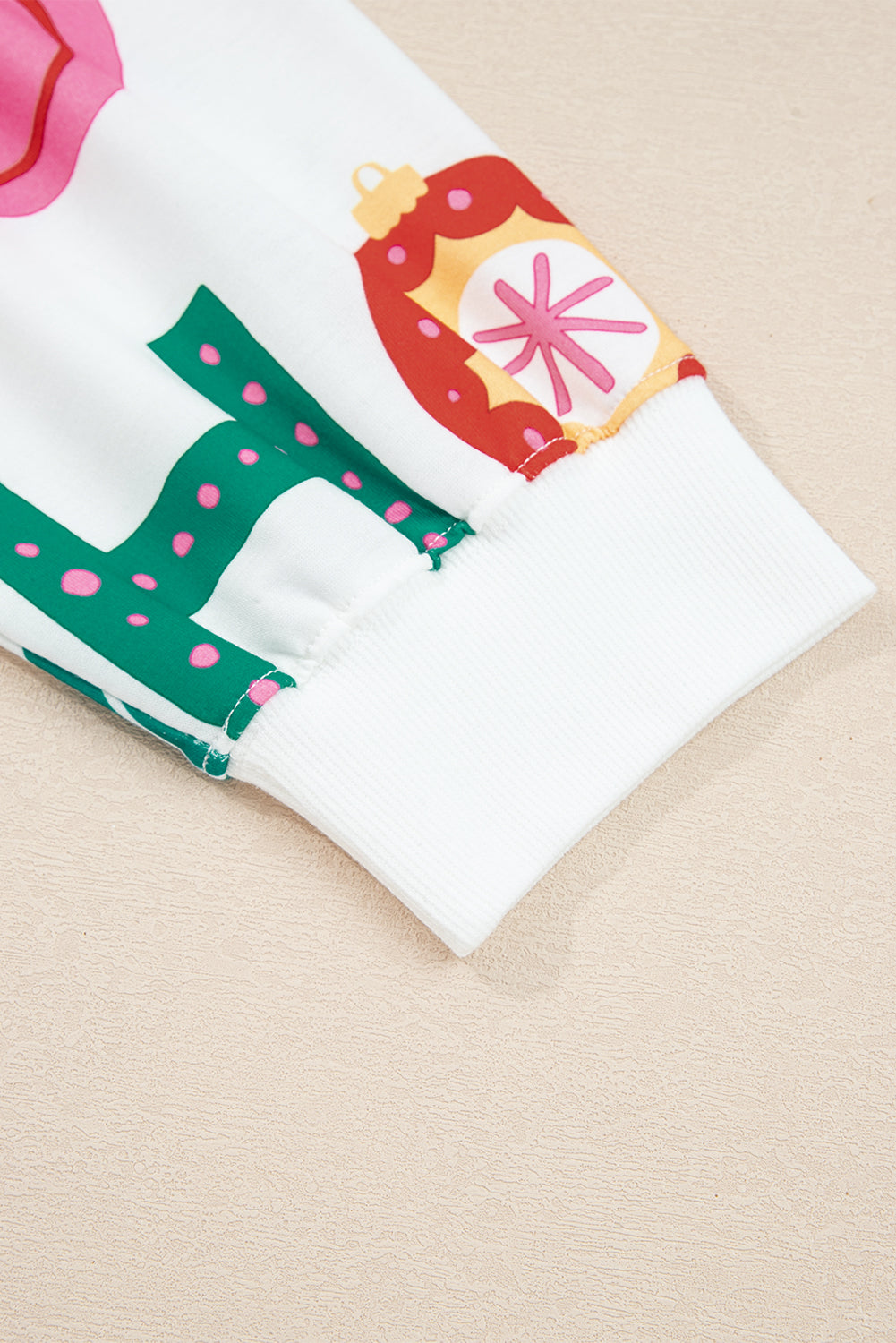 White Plus Size Christmas Ho Ho Ho Print Long Sleeve Top and Shorts Pajama Set-Plus Size Matching Sets-[Adult]-[Female]-2022 Online Blue Zone Planet