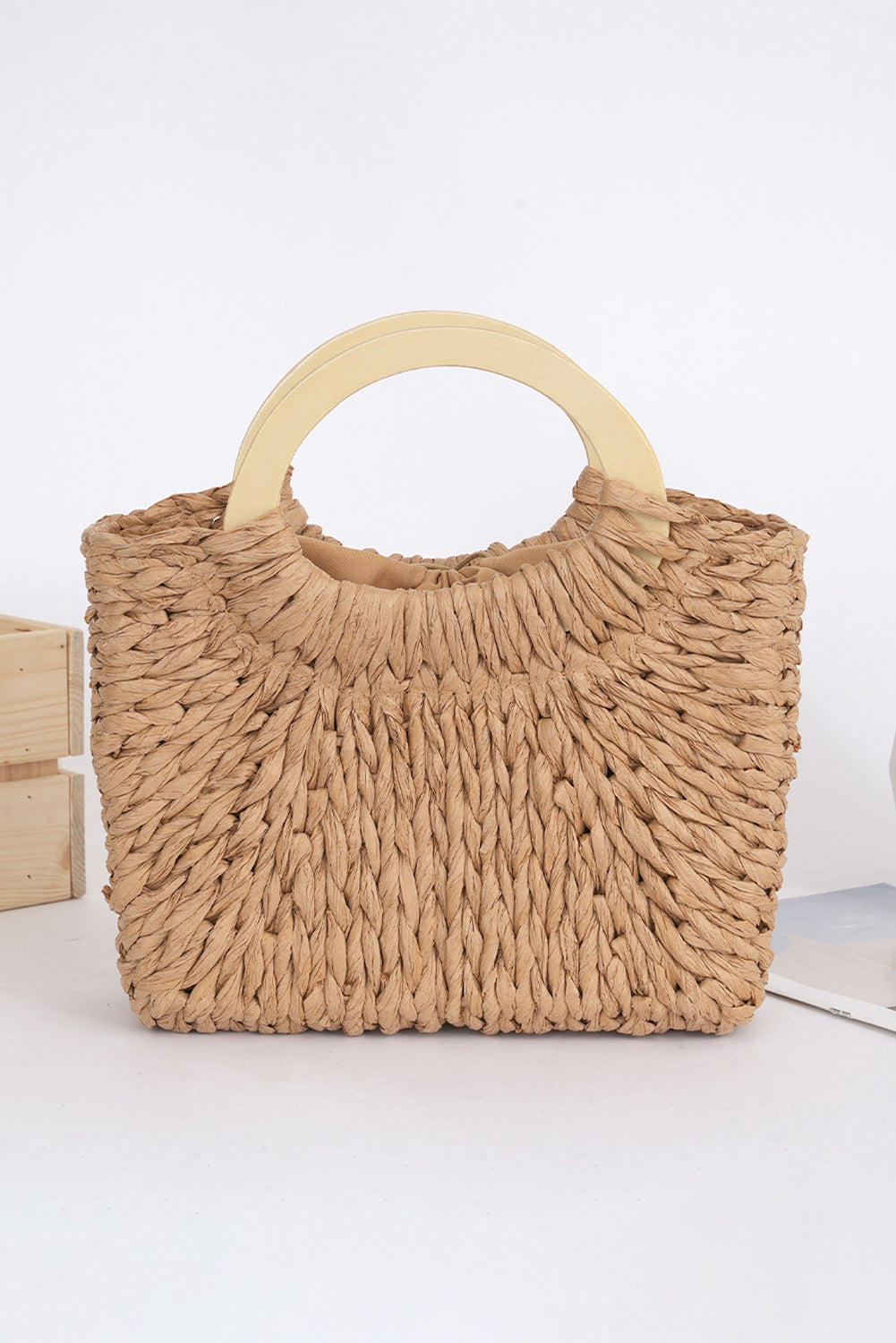 Camel Retro Straw Woven Handle Bag-Shoes & Bags/Handbags-[Adult]-[Female]-2022 Online Blue Zone Planet