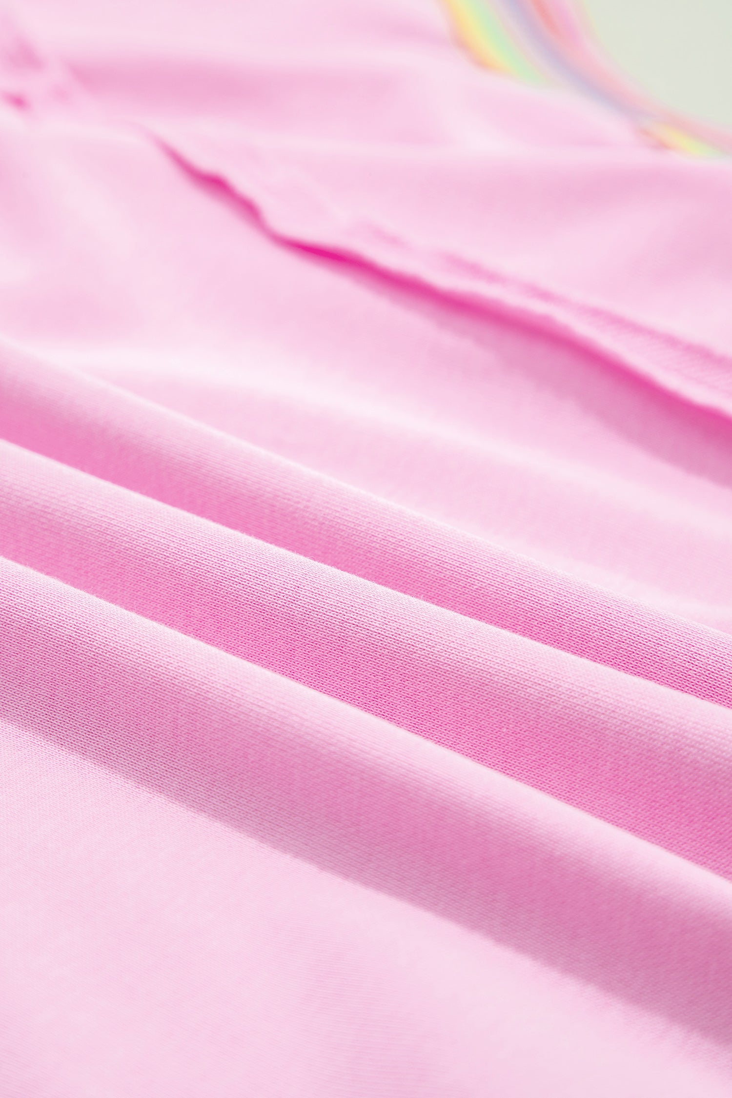 Pink Rainbow Stripe Ribbed Patchwork Raw Seam Oversize Polo Tee-Tops/Tops & Tees-[Adult]-[Female]-2022 Online Blue Zone Planet