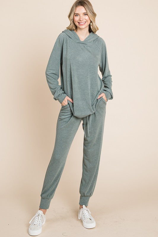 Super Lady Full Size Long Sleeve Hoodie and Tied Pants Set-TOPS / DRESSES-[Adult]-[Female]-2022 Online Blue Zone Planet