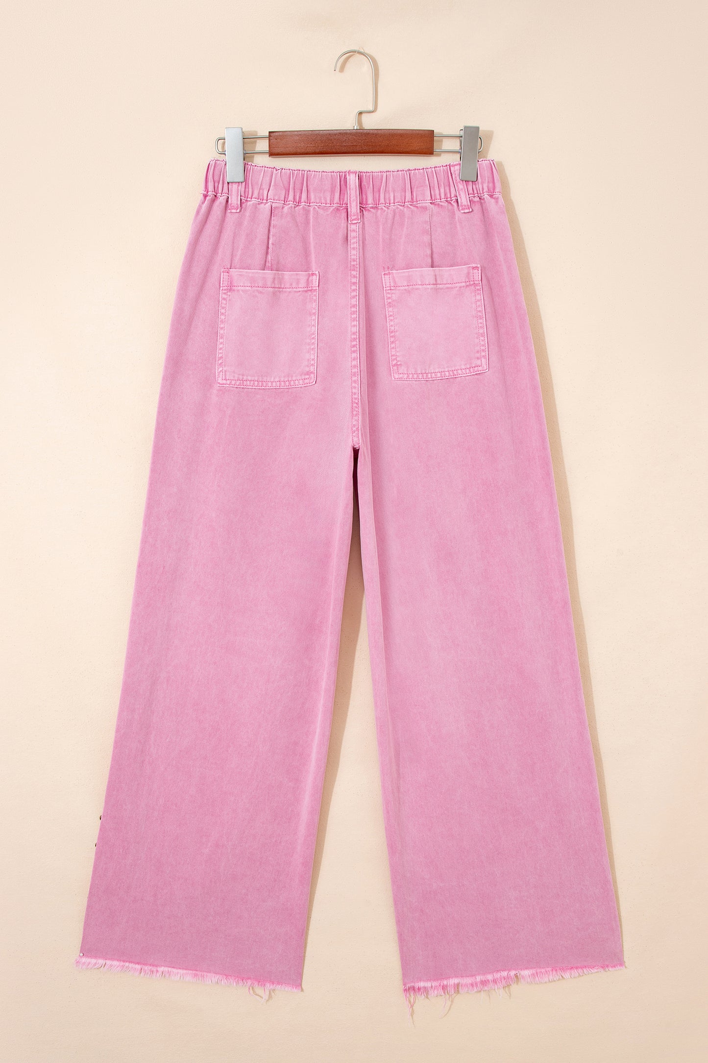 Pink Beaded Side Detail Split Loose Jeans-Bottoms/Jeans-[Adult]-[Female]-2022 Online Blue Zone Planet