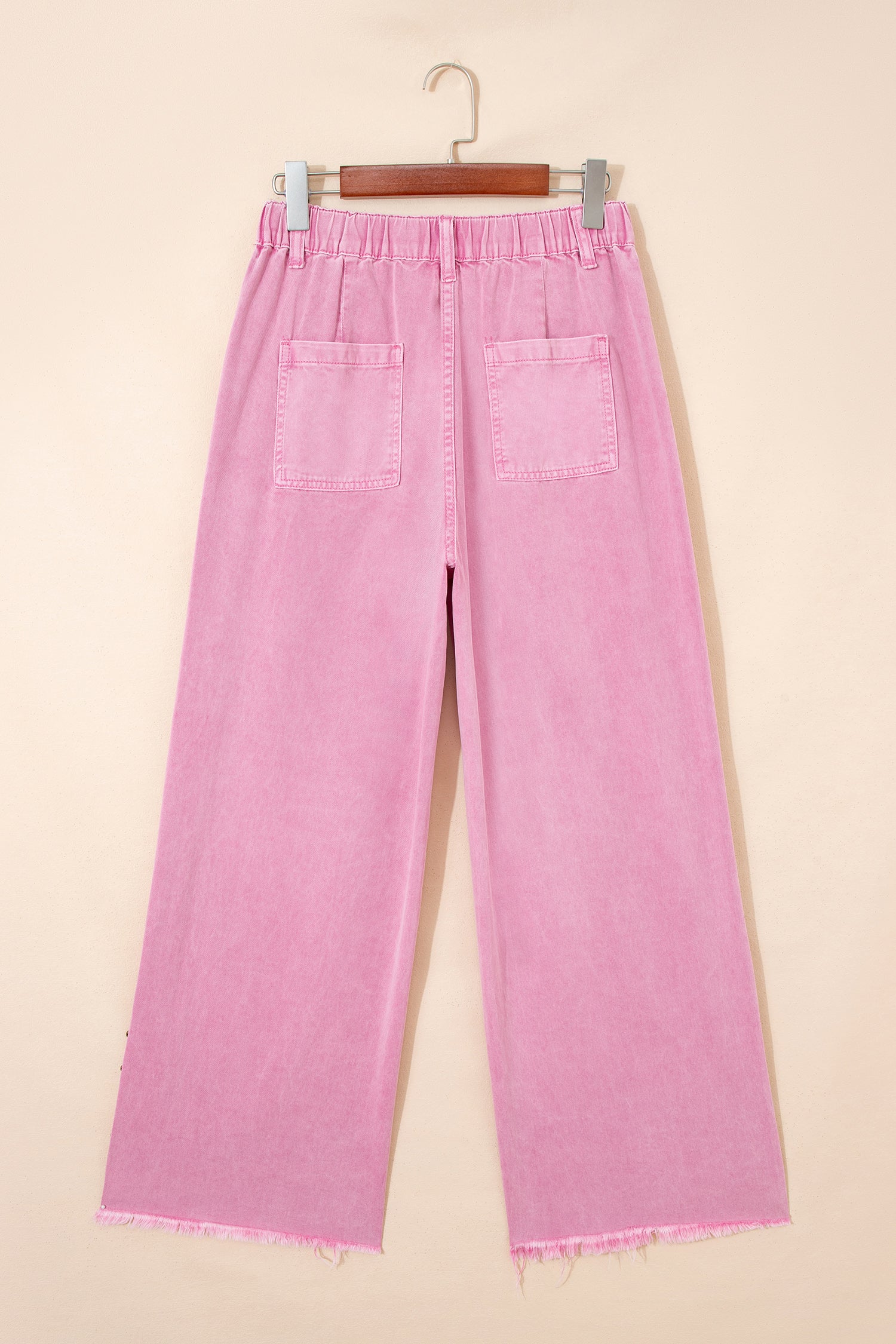 Pink Beaded Side Detail Split Loose Jeans-Bottoms/Jeans-[Adult]-[Female]-2022 Online Blue Zone Planet
