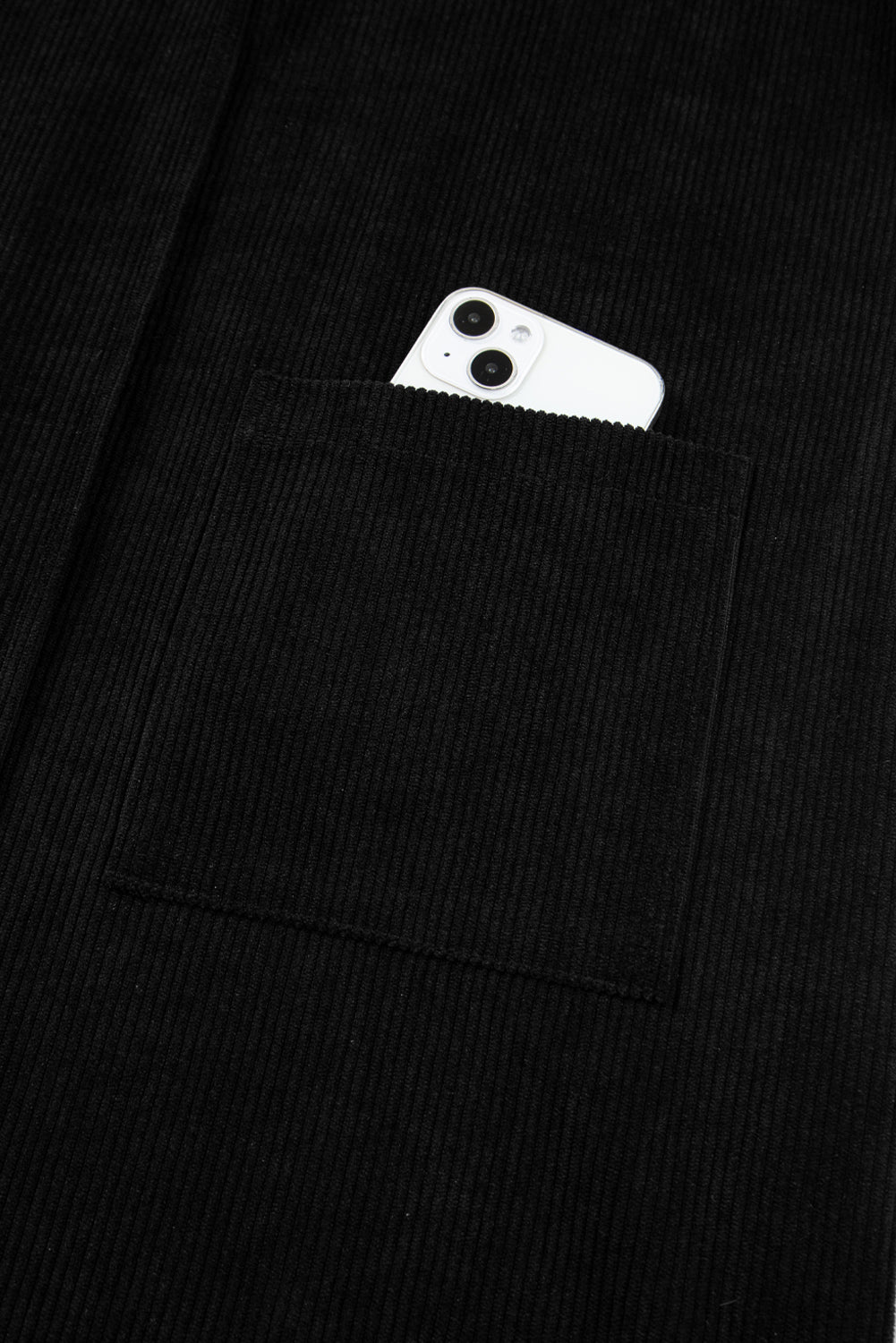 Black Corduroy Sleeveless Mini Dress With Patched Pockets-TOPS / DRESSES-[Adult]-[Female]-2022 Online Blue Zone Planet
