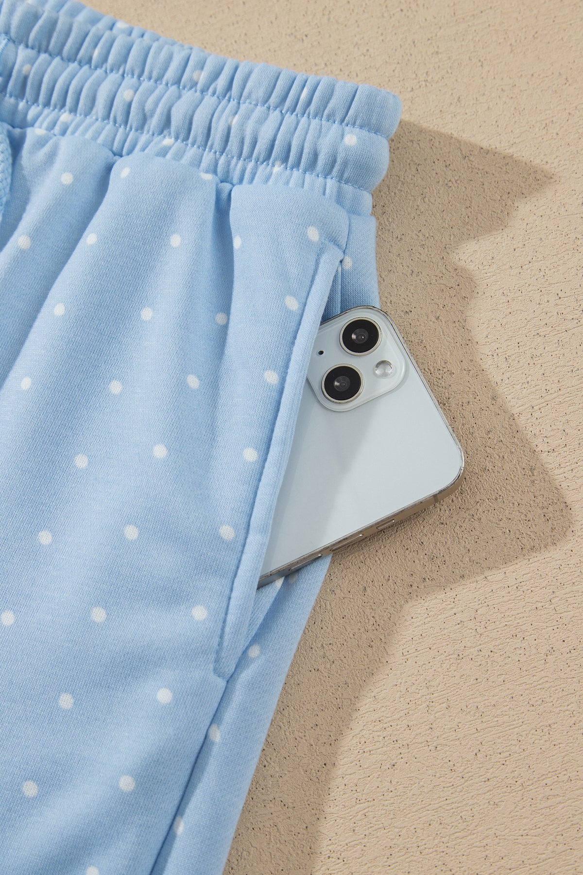 Pink Polka Dot Printed Oversized Hoodie Casual Shorts 2pcs Set-Tops / Dresses-[Adult]-[Female]-2022 Online Blue Zone Planet