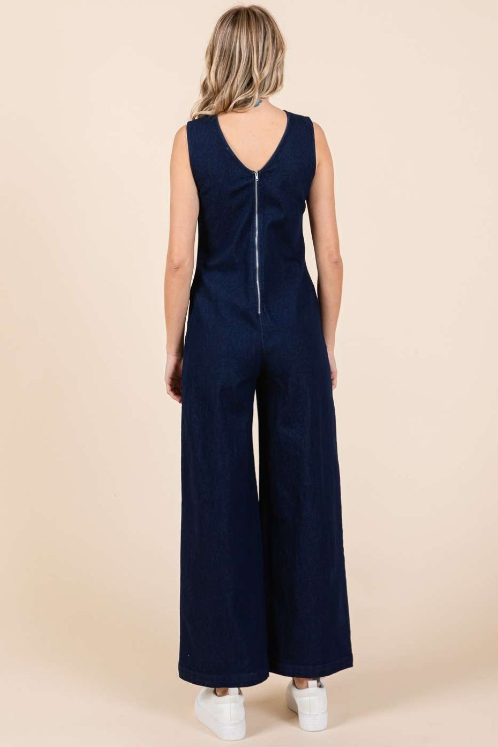 Mittoshop Sleeveless Wide Leg Denim Jumpsuit-TOPS / DRESSES-[Adult]-[Female]-2022 Online Blue Zone Planet