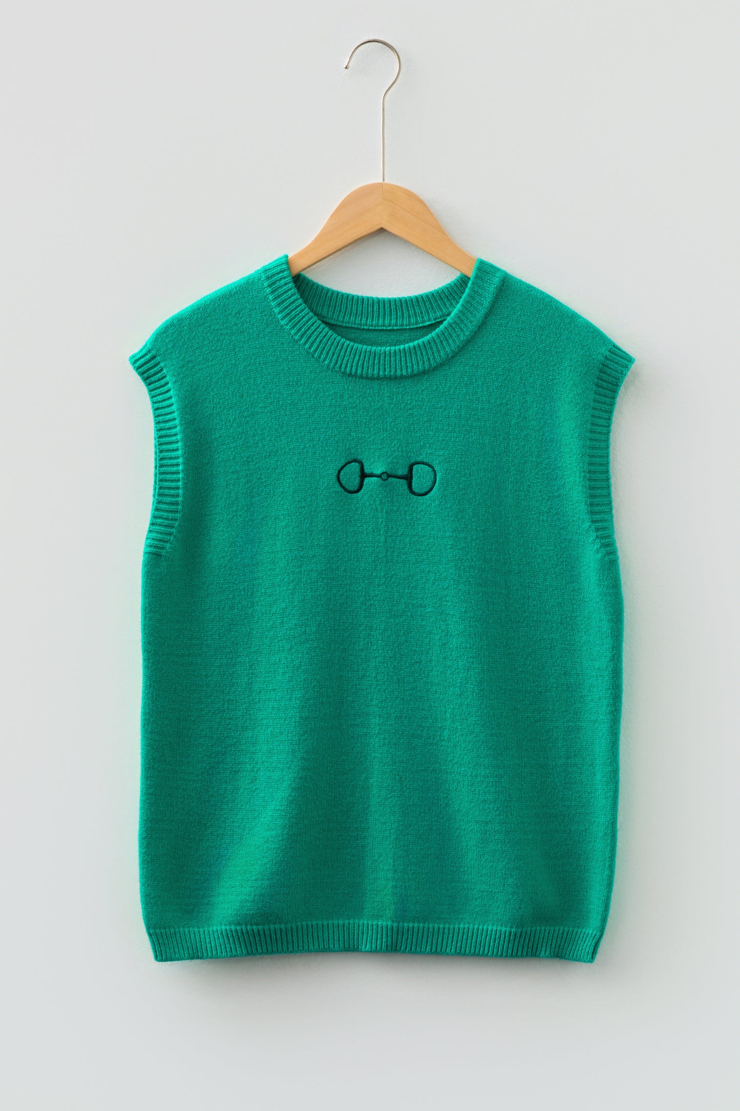 Bright Green Horse Bit Embroidered Loose Short Sleeve Sweater-TOPS / DRESSES-[Adult]-[Female]-2022 Online Blue Zone Planet