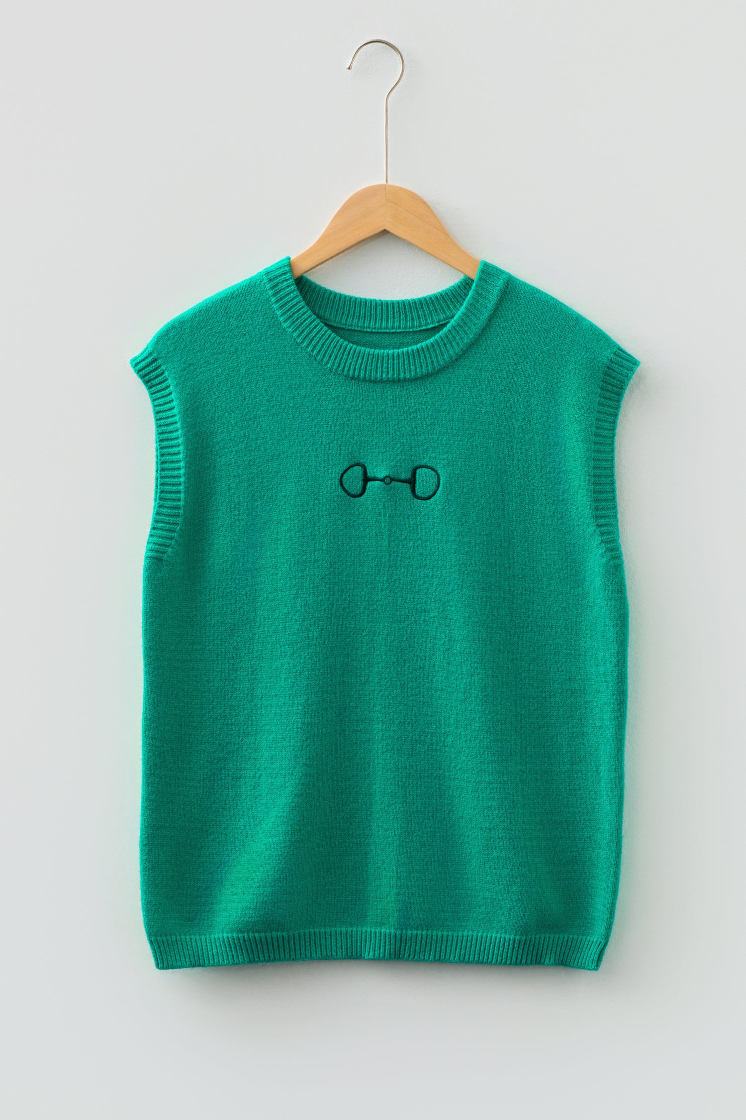 Bright Green Horse Bit Embroidered Loose Short Sleeve Sweater-TOPS / DRESSES-[Adult]-[Female]-2022 Online Blue Zone Planet