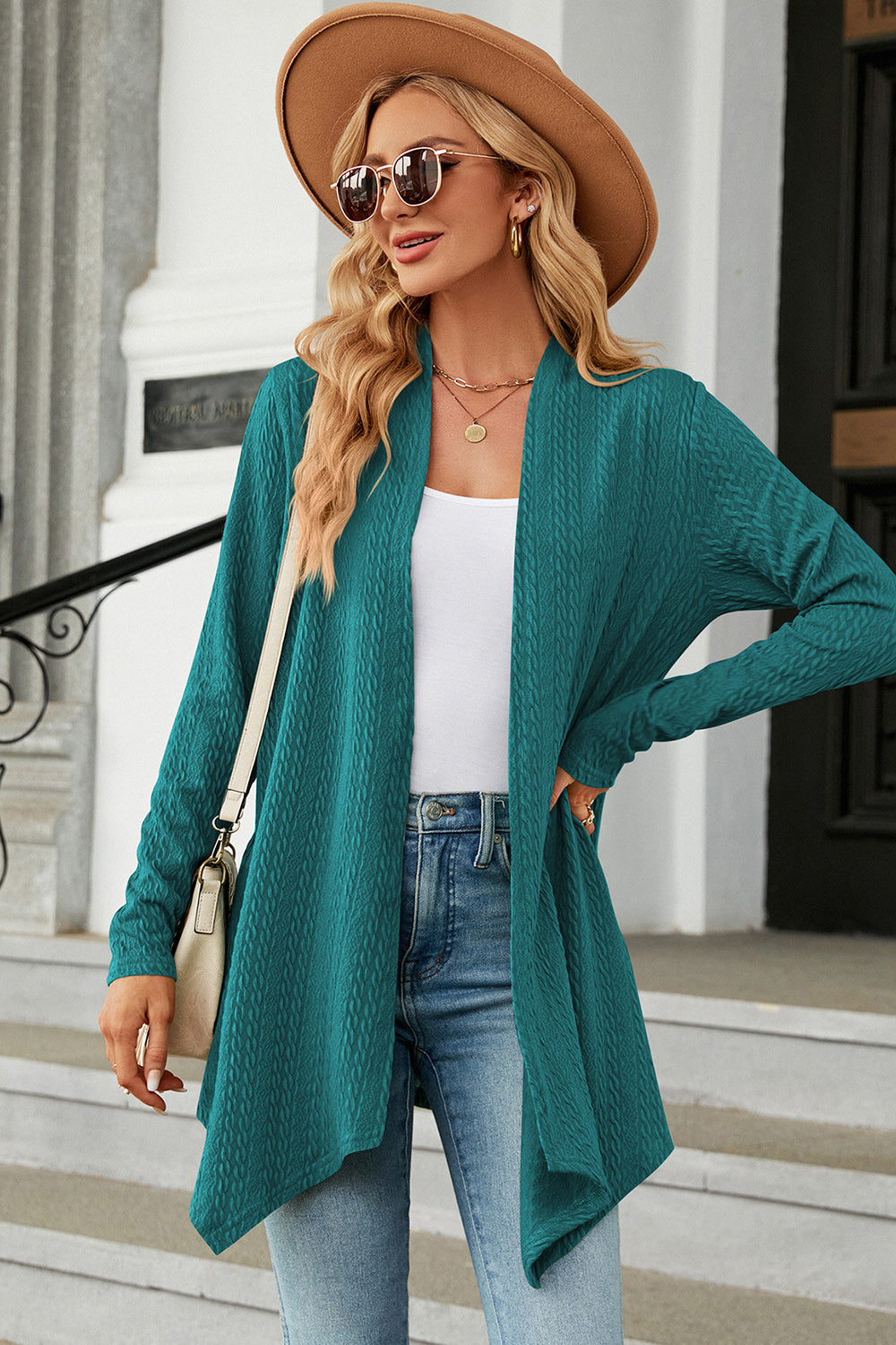 Open Front Long Sleeve Cardigan-TOPS / DRESSES-[Adult]-[Female]-2022 Online Blue Zone Planet