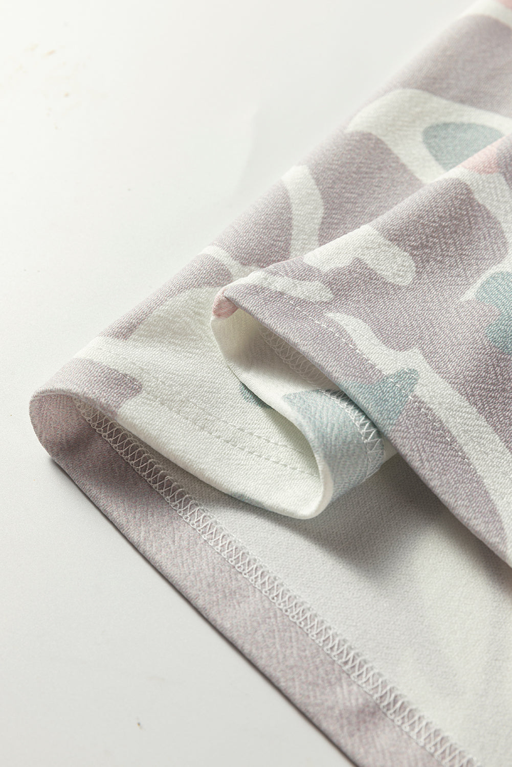 Green Plus Size Camouflage Print Drop Shoulder Loose Pullover Top-Plus Size/Plus Size Tops/Plus Size Long Sleeve Tops-[Adult]-[Female]-2022 Online Blue Zone Planet