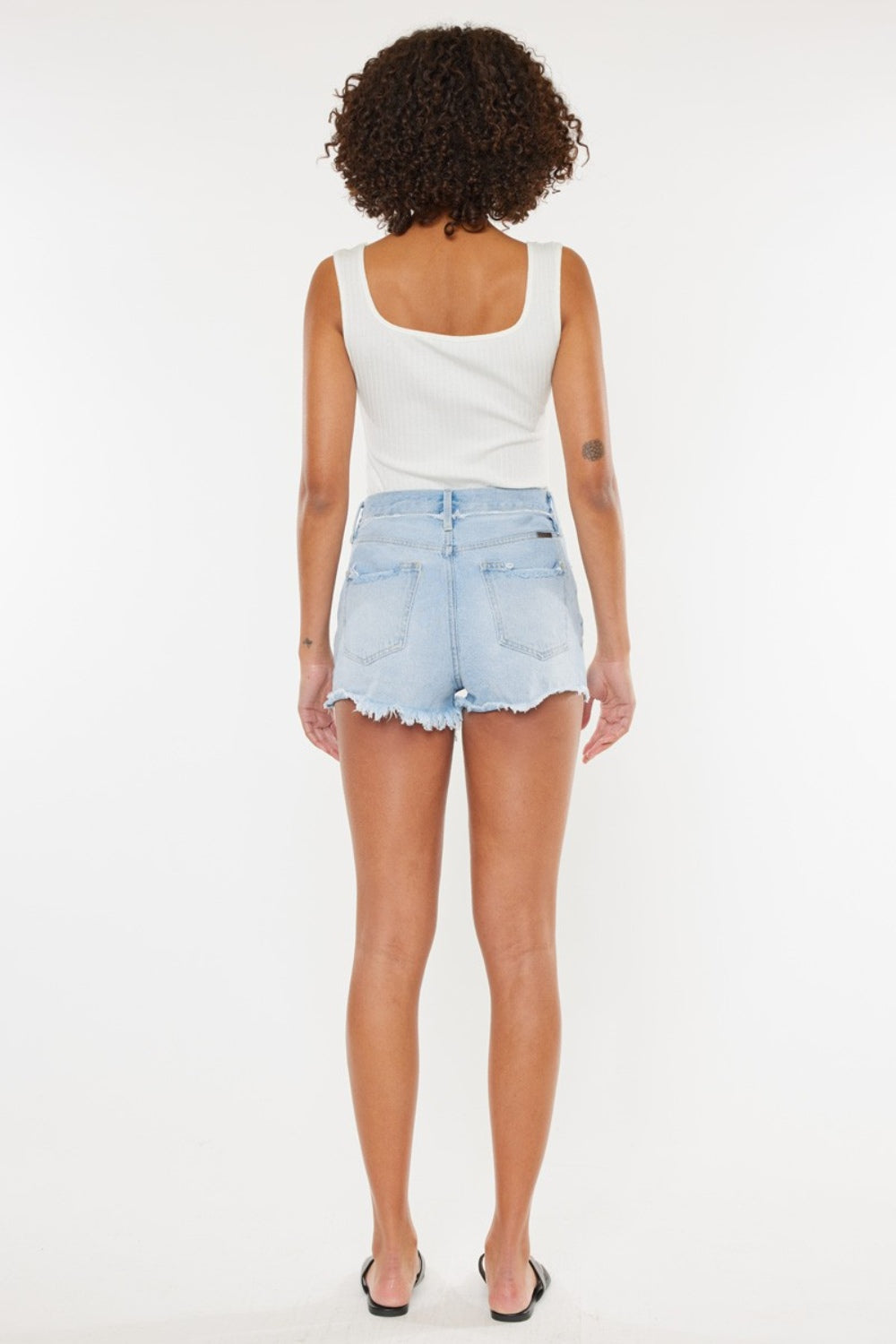 Kancan Distressed Button Fly Denim Shorts-BOTTOMS SIZES SMALL MEDIUM LARGE-[Adult]-[Female]-2022 Online Blue Zone Planet