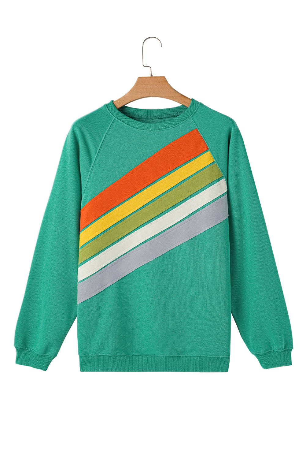 Blue Zone Planet |  Black Rainbow Colorblock Pullover Sweatshirt