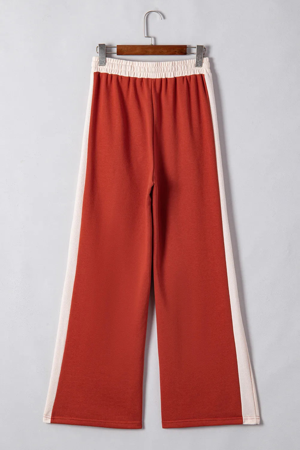 Drawstring Contrast Wide Leg Pants-BOTTOMS SIZES SMALL MEDIUM LARGE-[Adult]-[Female]-2022 Online Blue Zone Planet