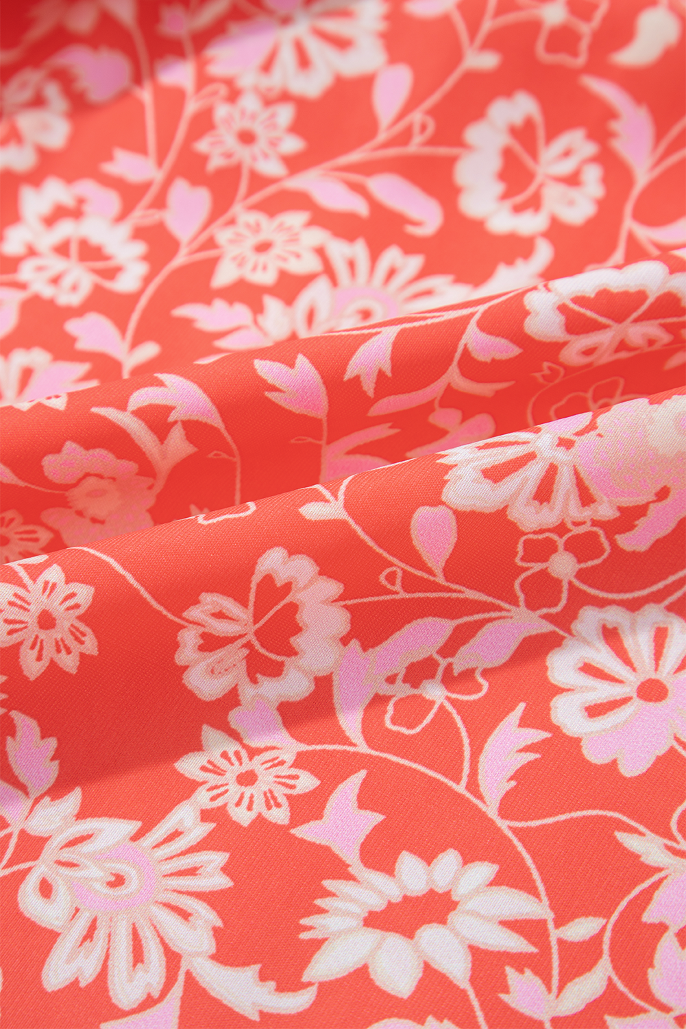 Red Floral Print Tasseled Tied Sleeve Empire Waist Maxi Dress-TOPS / DRESSES-[Adult]-[Female]-2022 Online Blue Zone Planet