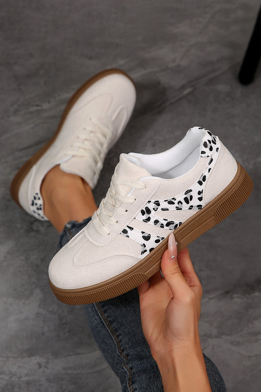 White Suede Leopard Color Block Trim Lace-Up Casual Shoes-Shoes & Bags/Womens Shoes-[Adult]-[Female]-White-37-2022 Online Blue Zone Planet