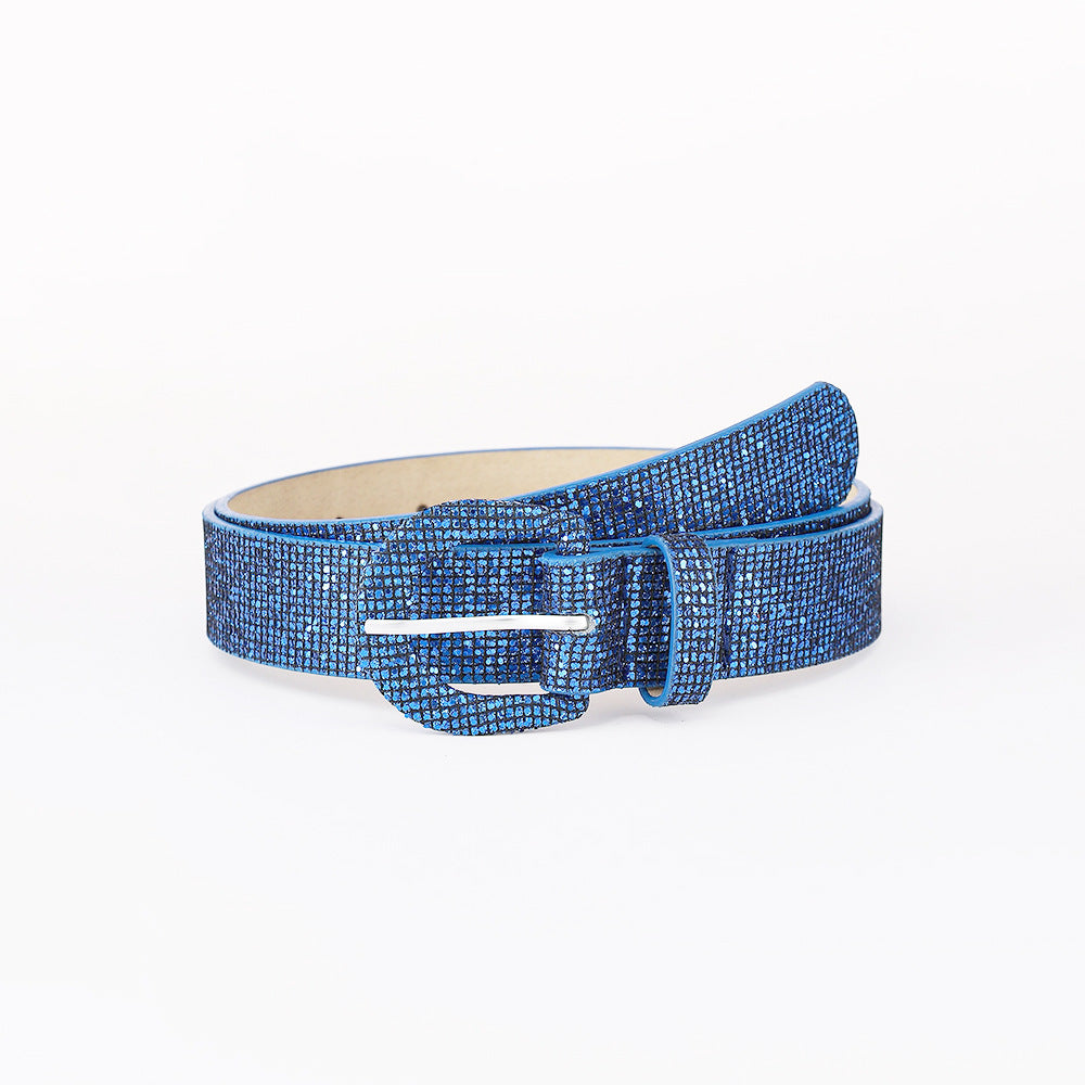 Sequin PU Leather Belt-BELTS-[Adult]-[Female]-2022 Online Blue Zone Planet