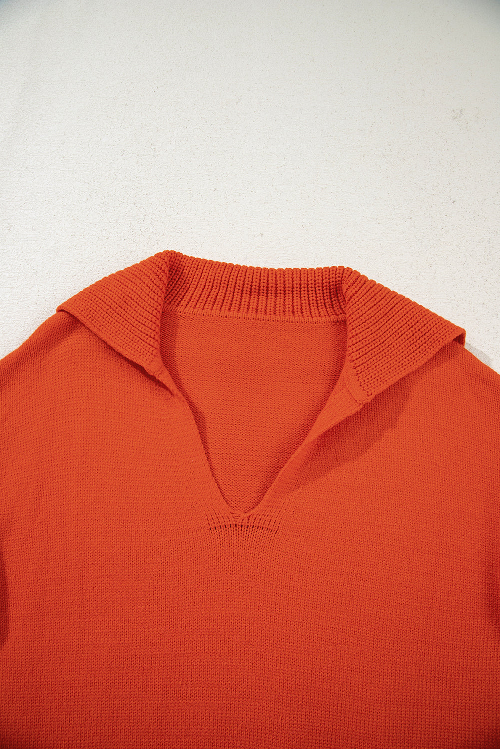 Flamingo Collared V Neck Ribbed Edge Sexy Elegant Sweater-TOPS / DRESSES-[Adult]-[Female]-2022 Online Blue Zone Planet