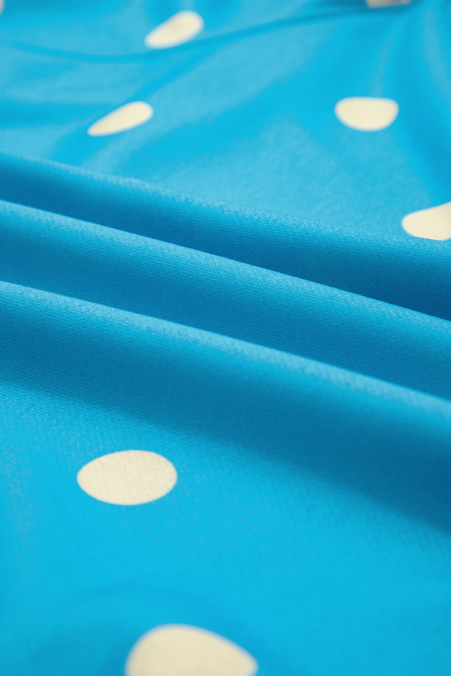 Blue Polka Dot Hooded Drawstring Long Sleeve Plus Size Set-Tops / Dresses-[Adult]-[Female]-2022 Online Blue Zone Planet