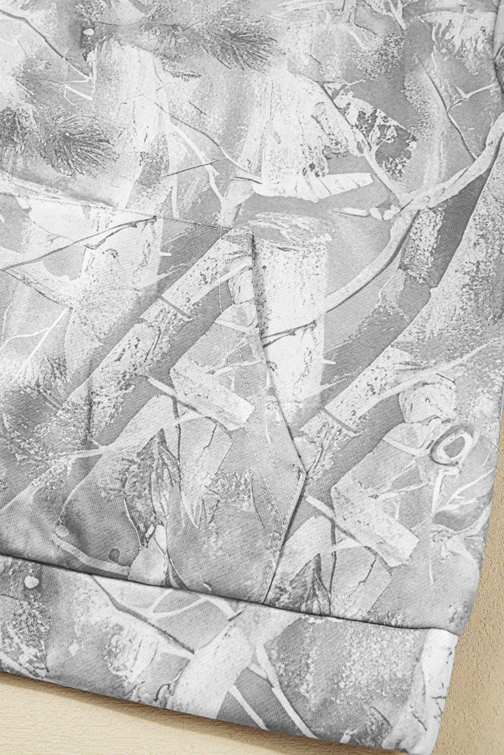 Gray Camouflage Woodland Print Oversized Sporty Hoodie-Tops / Dresses-[Adult]-[Female]-2022 Online Blue Zone Planet