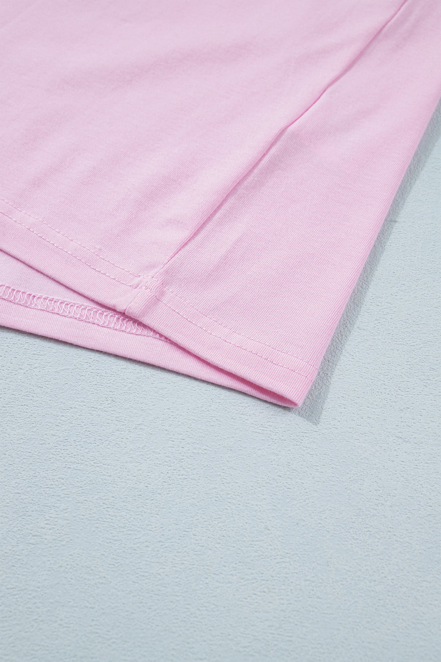 Gossamer Pink Embroidered Bow Detail Color Block Loose Tee-Tops/Tops & Tees-[Adult]-[Female]-2022 Online Blue Zone Planet
