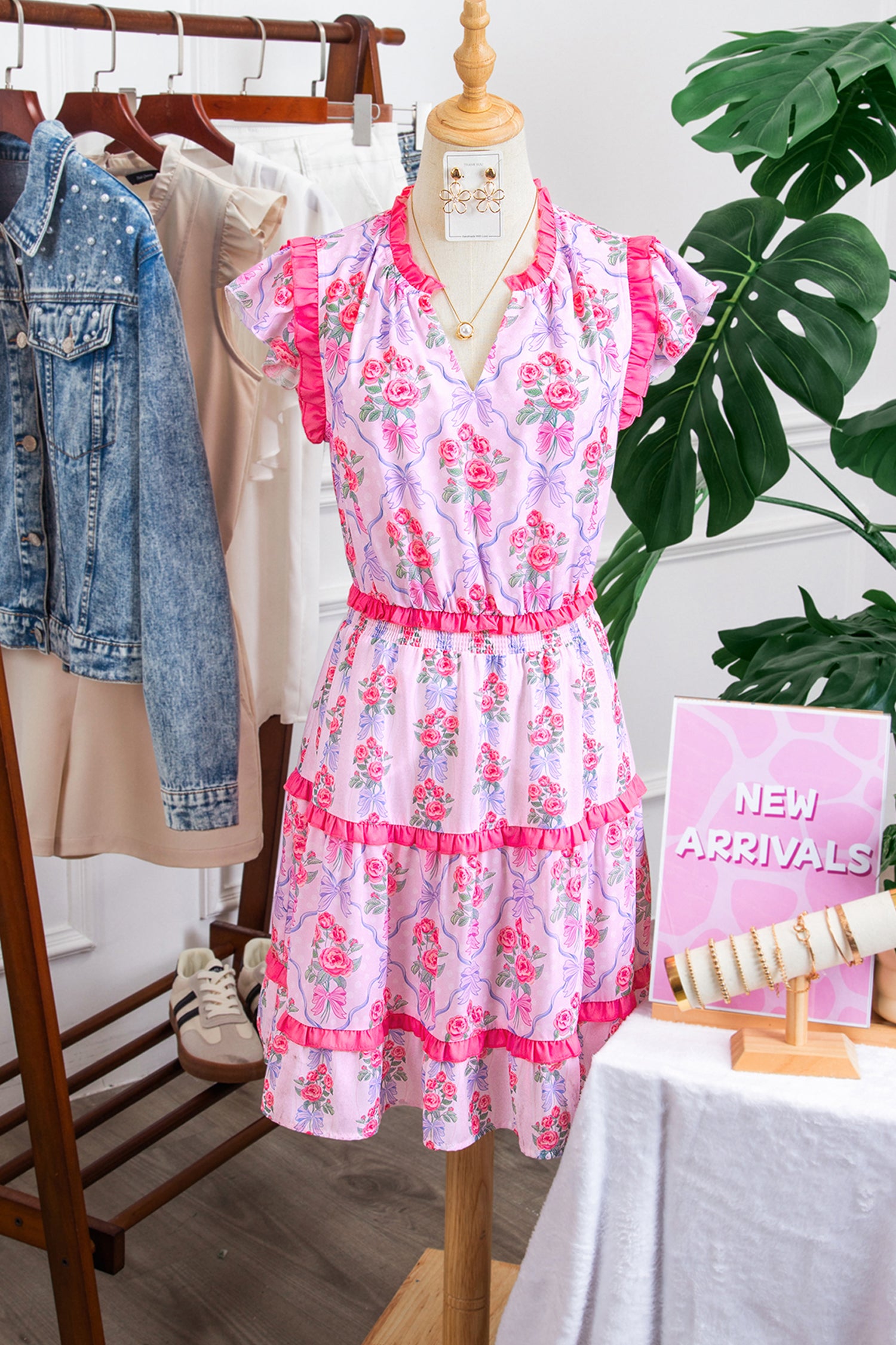 Purple Tiered Ruffles Sleeveless Summer Floral Dress-TOPS / DRESSES-[Adult]-[Female]-2022 Online Blue Zone Planet