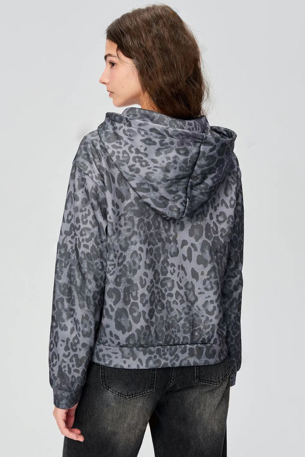 Blue Zone Planet | Pocketed Leopard Zip Up Hooded Jacket-TOPS / DRESSES-[Adult]-[Female]-2022 Online Blue Zone Planet