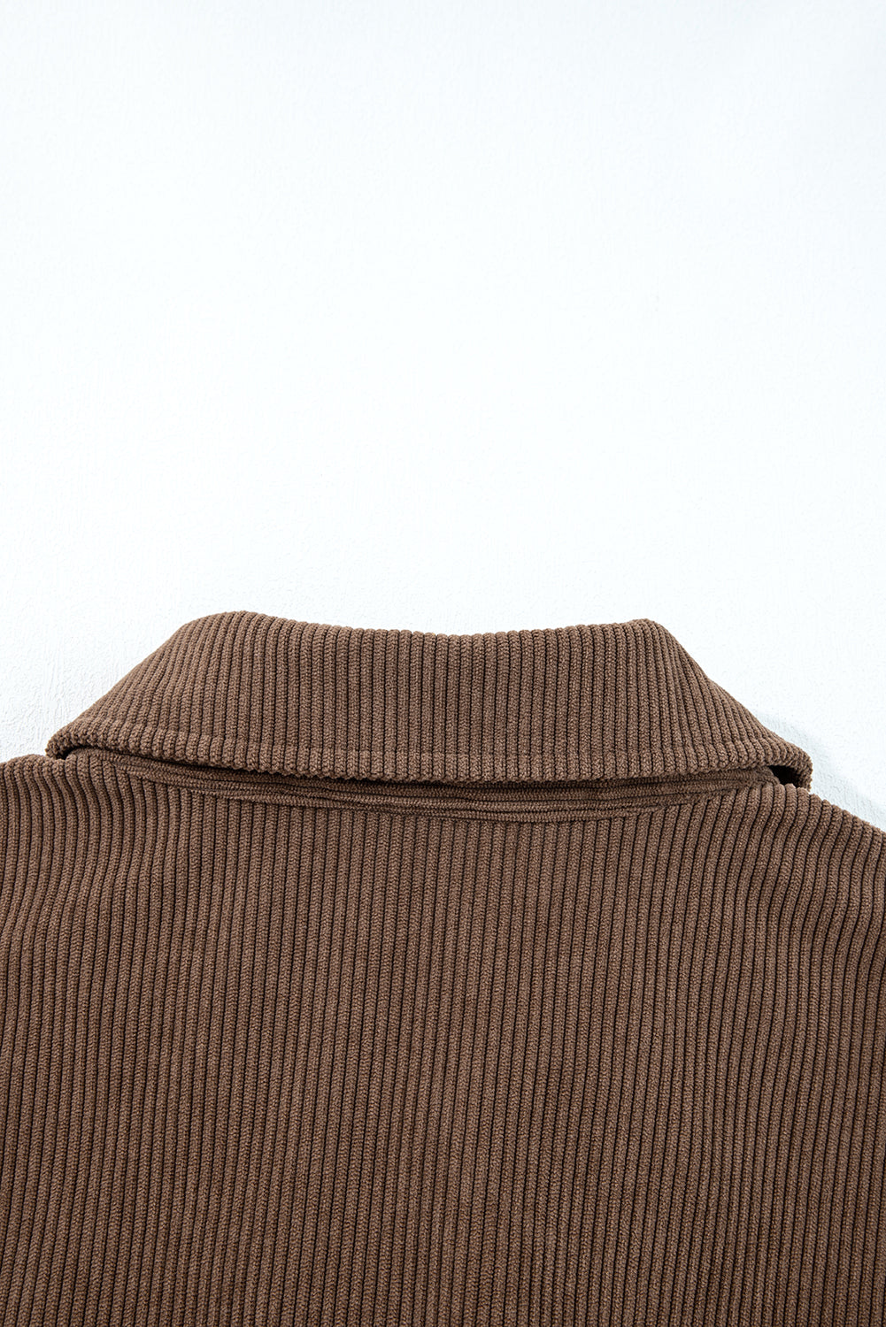 Dark Khaki Button Zip Up Lapel Collar Corduroy Jacket-Outerwear/Jackets-[Adult]-[Female]-2022 Online Blue Zone Planet