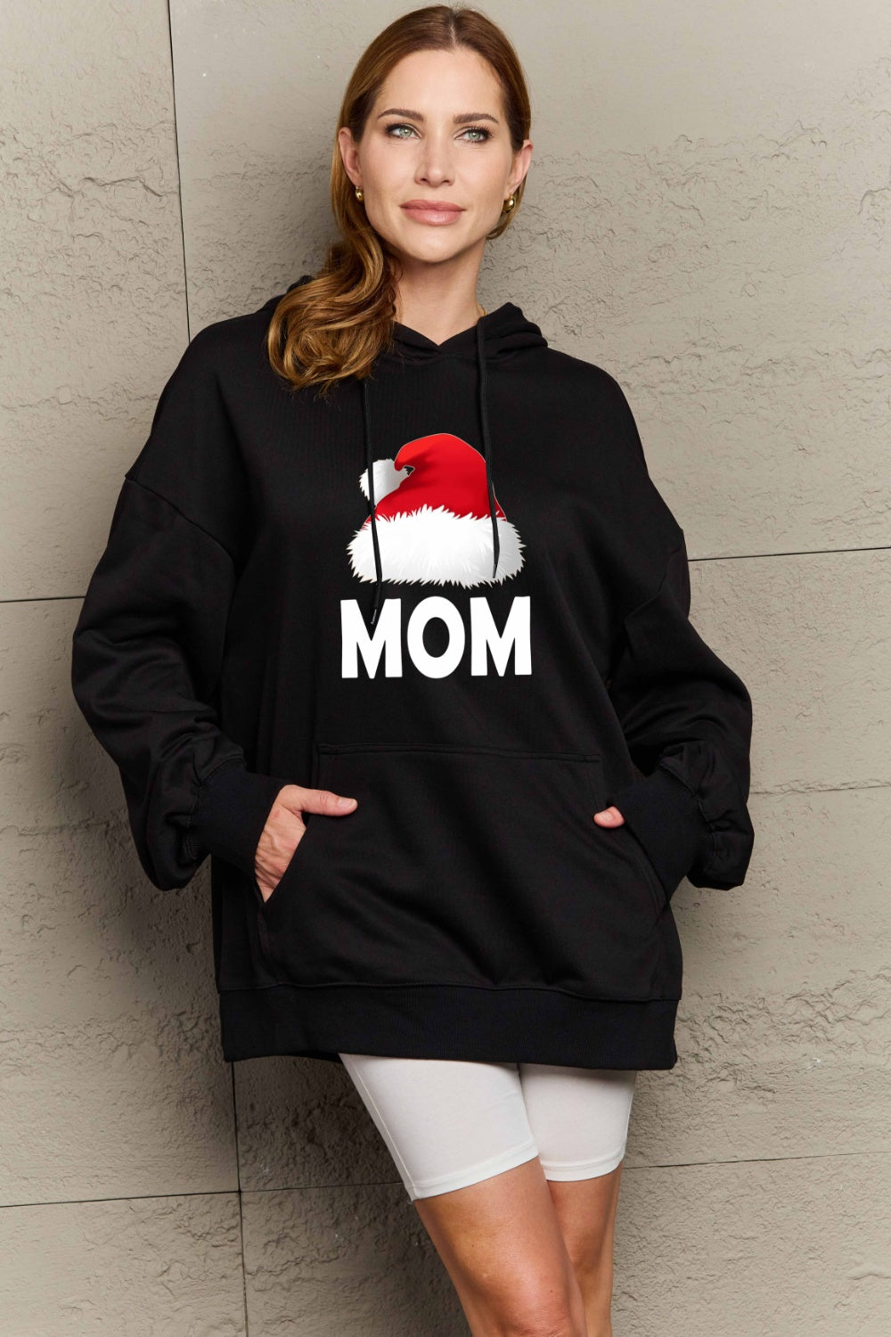 Simply Love Full Size MOM Graphic Hoodie-HOODIES-[Adult]-[Female]-2022 Online Blue Zone Planet