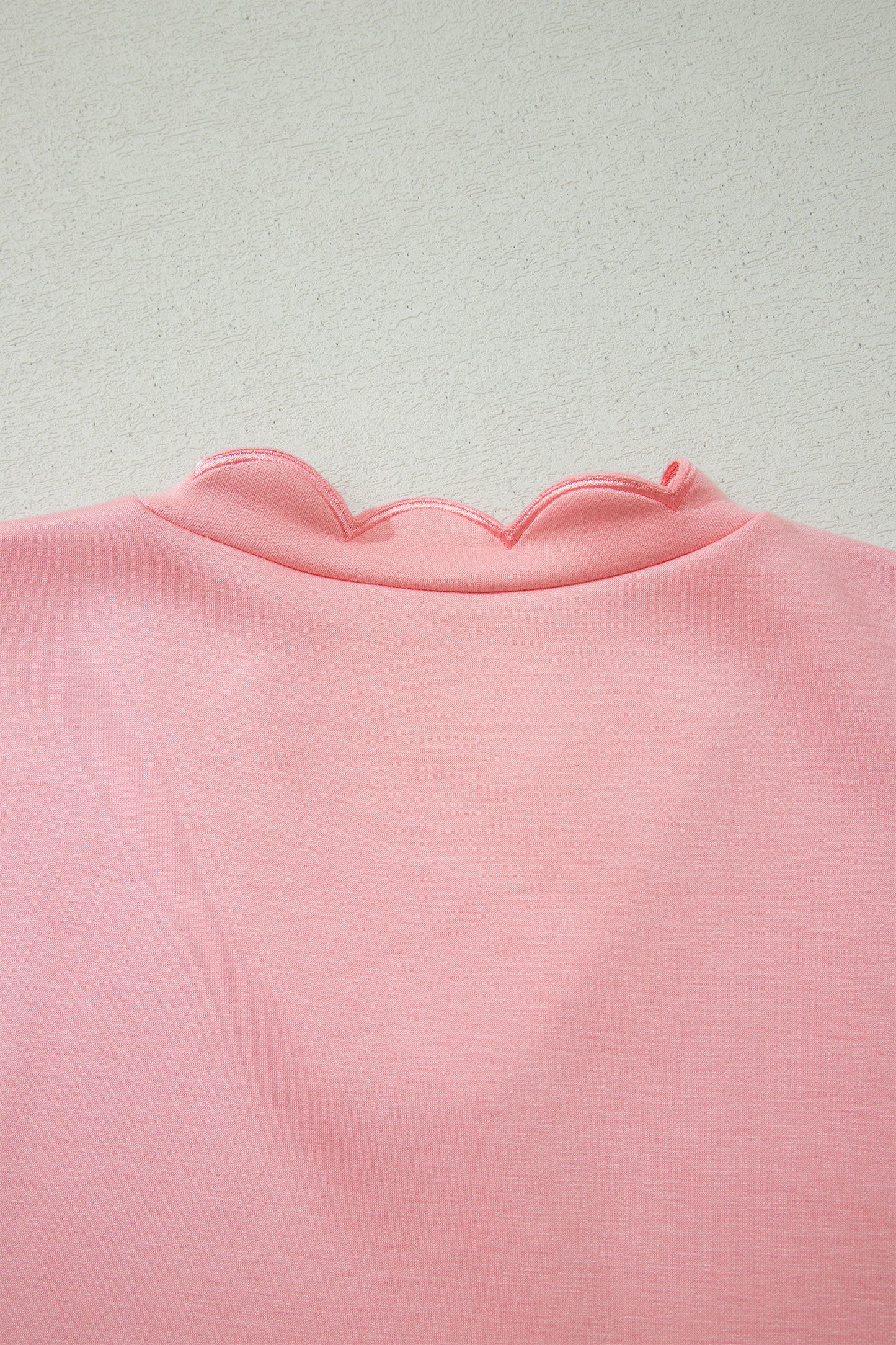 Gossamer Pink Scalloped V Neck Dolman Oversize Top Drawstring Short Set-Two Piece Sets/Short Sets-[Adult]-[Female]-2022 Online Blue Zone Planet