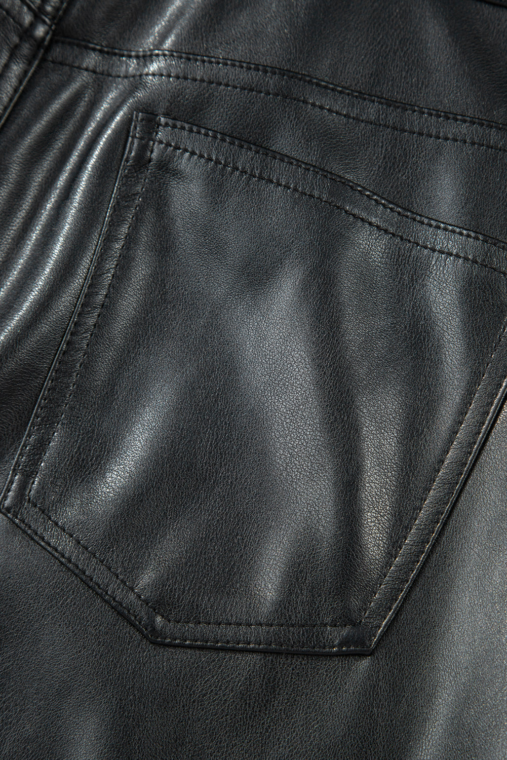 Black Faux Leather Side Slit Maxi Skirt-TOPS / DRESSES-[Adult]-[Female]-2022 Online Blue Zone Planet