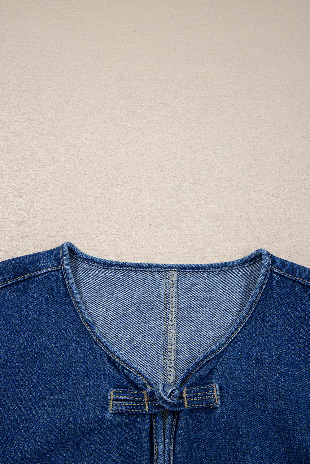 Sail Blue Vintage Fastening Big Patched Pockets Straight Cut Deep Wash Denim Jacket-Outerwear/Denim jackets-[Adult]-[Female]-2022 Online Blue Zone Planet