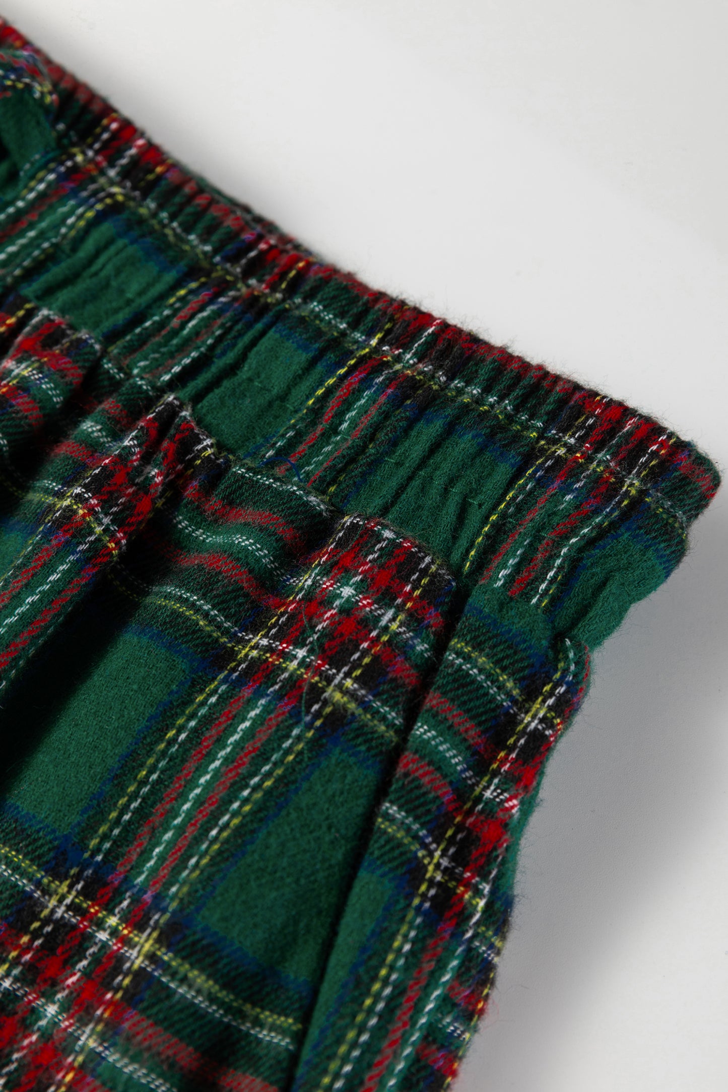 Green Plaid Contrast Patched Christmas Holiday Long Sleeve Shirt and Short 2pcs Pajama Set-Loungewear & Sleepwear/Sleepwear-[Adult]-[Female]-2022 Online Blue Zone Planet