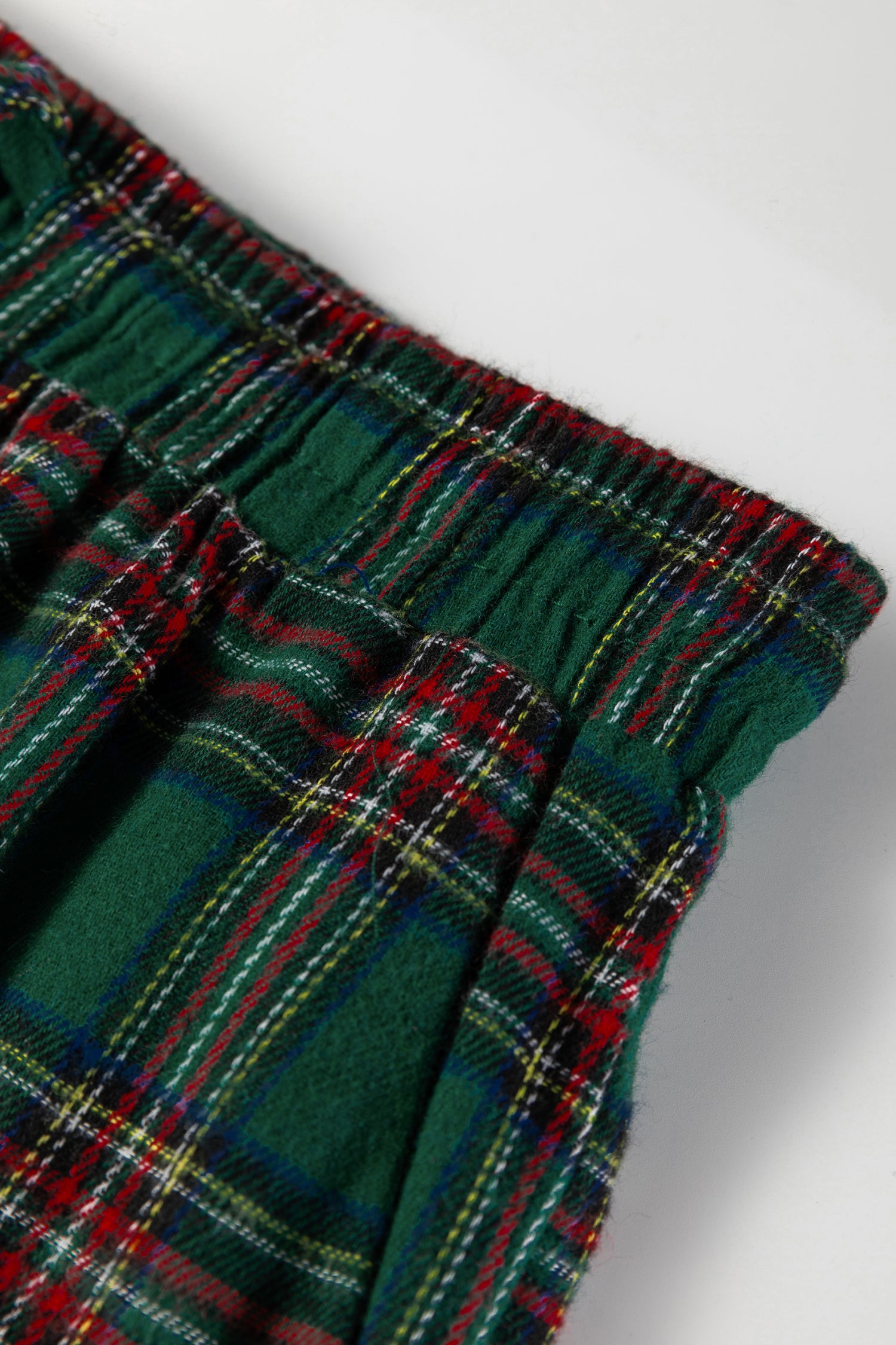 Green Plaid Contrast Patched Christmas Holiday Long Sleeve Shirt and Short 2pcs Pajama Set-Loungewear & Sleepwear/Sleepwear-[Adult]-[Female]-2022 Online Blue Zone Planet