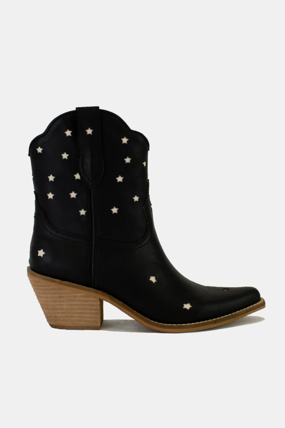 Beast Fashion Faux Leather Star-Shaped Cutouts Point Toe Boots-SHOES-[Adult]-[Female]-Black-6-2022 Online Blue Zone Planet