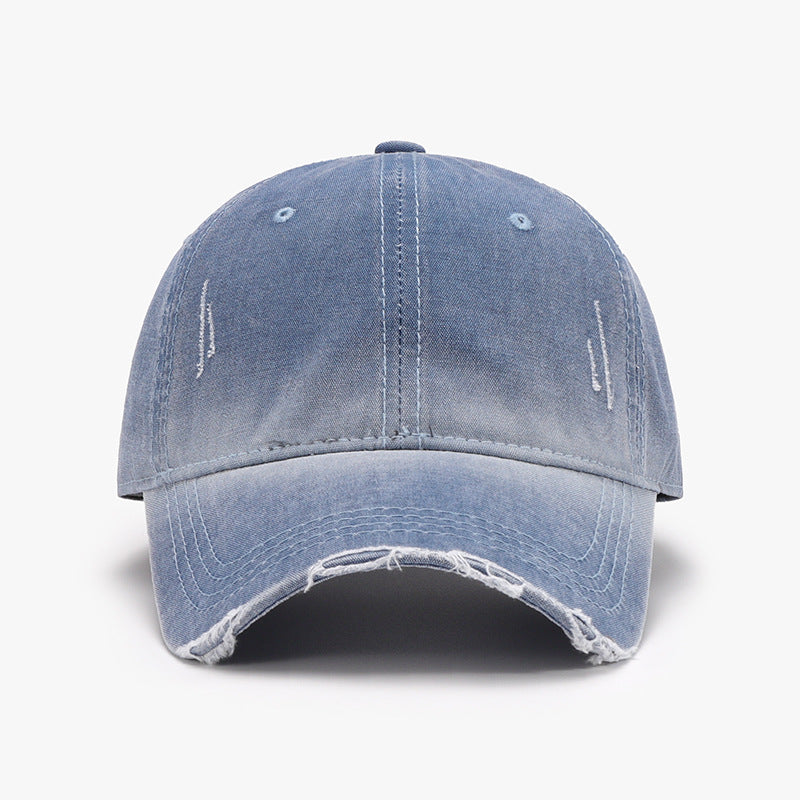 Blue Zone Planet | Distressed Washed Adjustable Baseball Cap-TOPS / DRESSES-[Adult]-[Female]-Dusty Blue-One Size-2022 Online Blue Zone Planet