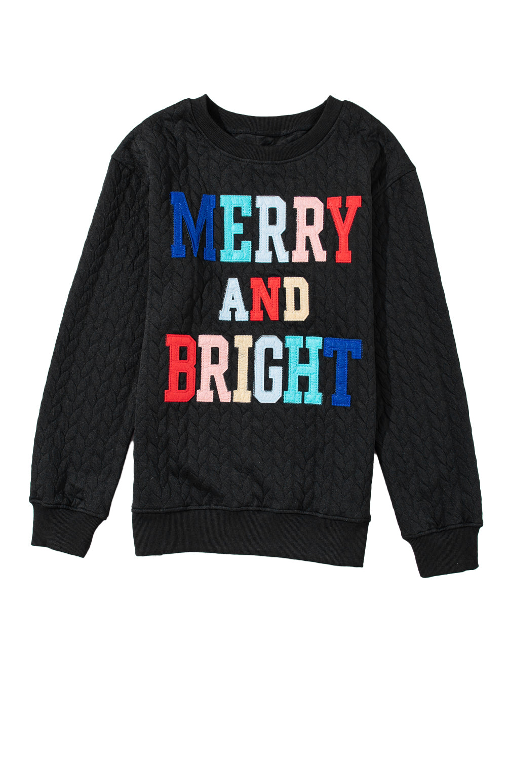 White Merry and Bright Quilted Sweatshirt-Sweatshirts & Hoodies-[Adult]-[Female]-2022 Online Blue Zone Planet