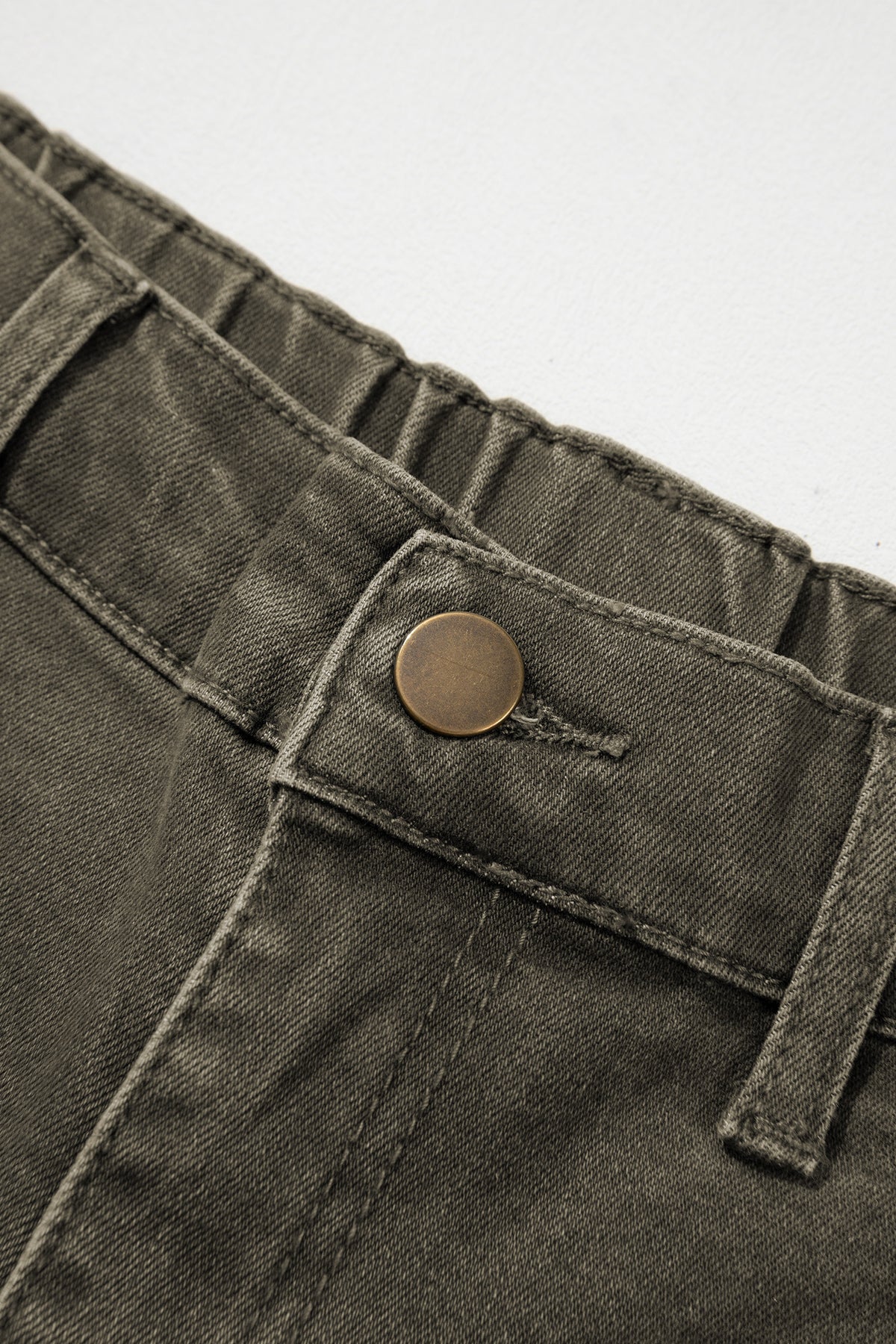 Four Leaf Clover Solid Color Square Patch Pocket Ankle-length Barrel Jeans-Bottoms/Jeans-[Adult]-[Female]-2022 Online Blue Zone Planet