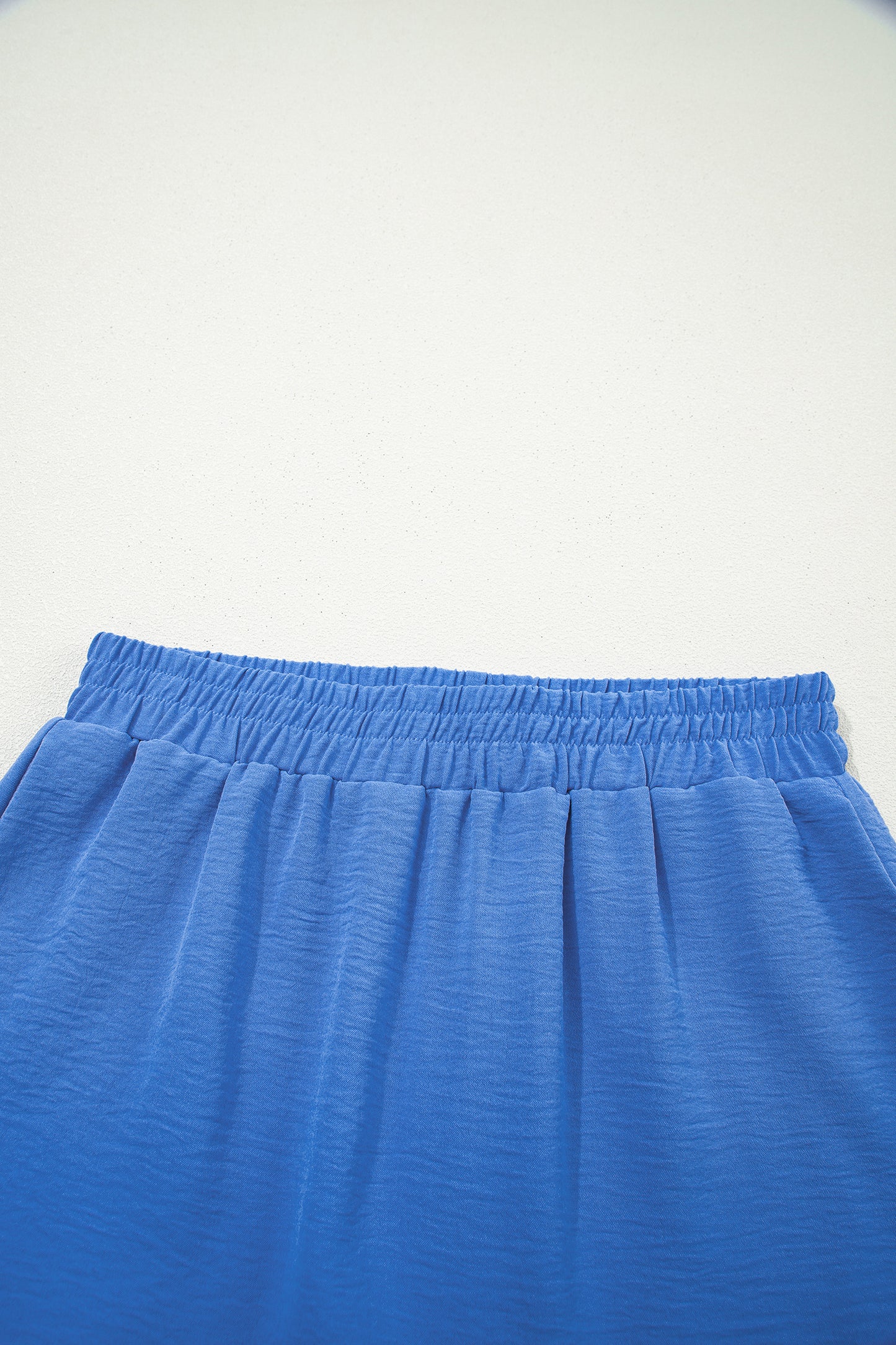 Sky Blue Solid Color Elastic Waist Casual Skort-Bottoms/Casual Shorts-[Adult]-[Female]-2022 Online Blue Zone Planet